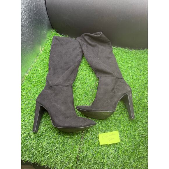 Charolette Russe- Black- Suede- Over the Knee Heeled Boots - Size 8W - Picture 9 of 9